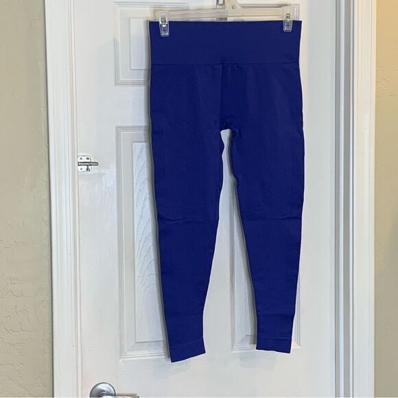 SET Active Blue Seamless High Waisted Leggings Size XL - Picture 3 of 8